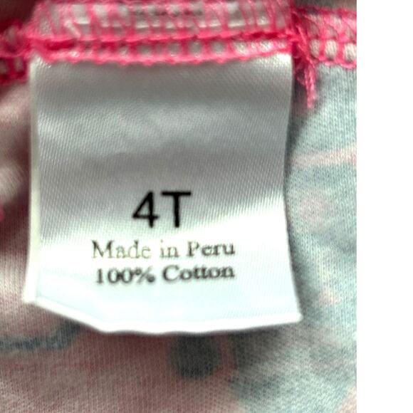 Piccolina Dress Pink Purple Robot SS Tiered Rolled Sleeve 100% Cotton Size 4T - Picture 5 of 8